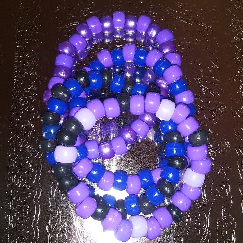 Purple kandi bundle, bracelet 4 pack, Kandi